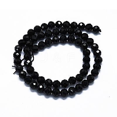 Natural Black Tourmaline Beads Strands LS-G-G927-46-1