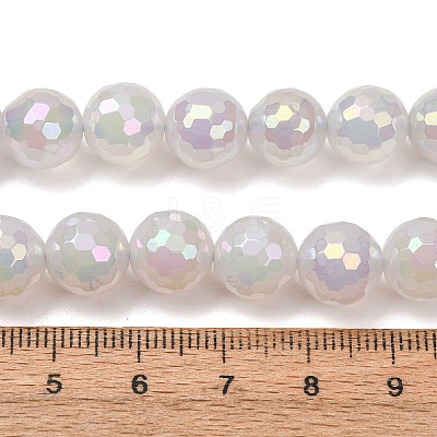 Electroplated Natural Agate Beads Strands G-B191-A07-10mm-01-1