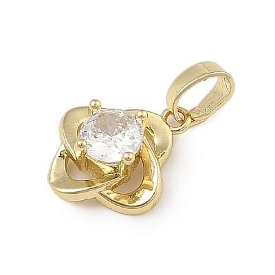 Brass Micro Pave Cubic Zirconia Pendants KK-U041-02G-02-1