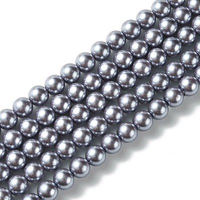 Eco-Friendly  Dyed Glass Pearl Round Beads Strands HY-A002-8mm-RB028-1