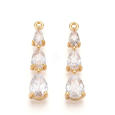 Brass Micro Pave Cubic Zirconia Pendants KK-N261-118C-G-1