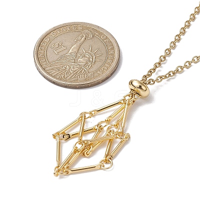 Crystal Cage Holder Necklace X-NJEW-JN04588-1