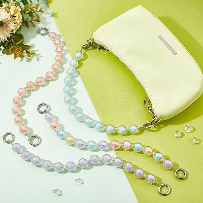 4Pcs 4 Colors Candy AB Colored Round Plastic Beaded Bag Handle DIY-WR0001-77-1