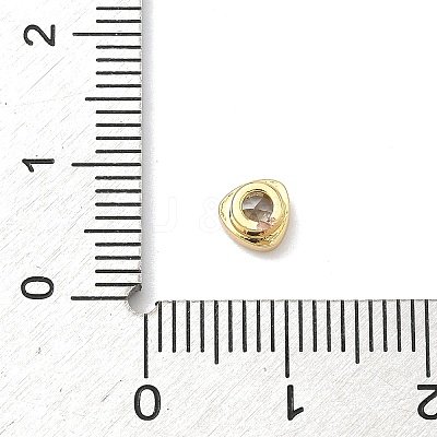 Triangle Brass Micro Pave Cubic Zirconia Cabochons KK-P345-13G-F-1