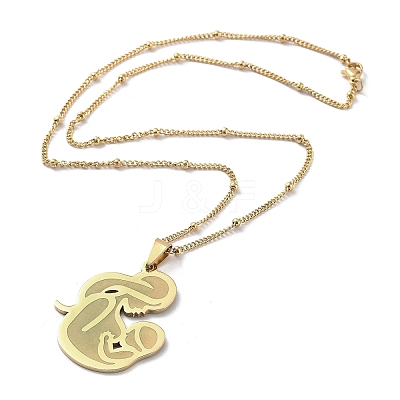 201 Stainless Steel Pendant Necklaces NJEW-K253-21G-1