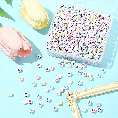 111G Craft Acrylic Horizontal Hole Letter Beads SACR-FS0001-35-1