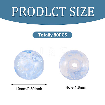 80Pcs Handmade Transparent Lampwork Beads FIND-TAD0001-04A-1