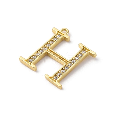 Rack Plating Brass Micro Pave Cubic Zirconia Pendant KK-H449-76G-02-1