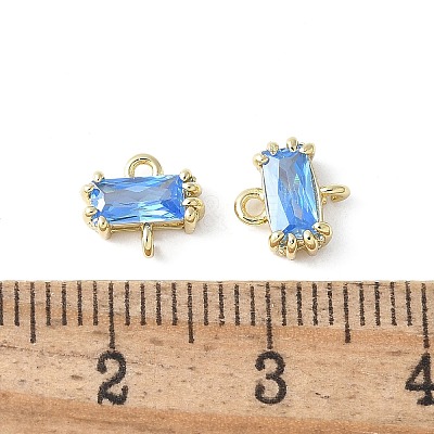 Brass Pave Cubic Zirconia Connector Charms KK-F892-53G-03-1
