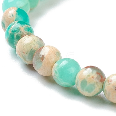 Synthetic Shoushan Stone Beaded Stretch Bracelets BJEW-D446-A-19-1
