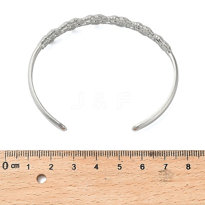 304 Stainless Steel Cuff Bangles for Women BJEW-P359-02P-1