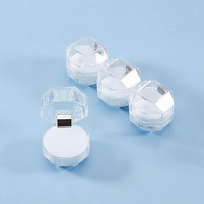 Transparent Plastic Ring Boxes OBOX-CA0001-001B-1