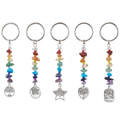 Tree of Life Tibetan Style Alloy Pendant Keychains KEYC-JKC00689-1