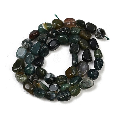 Natural Moss Agate Beads Strands G-Q060-D10-1