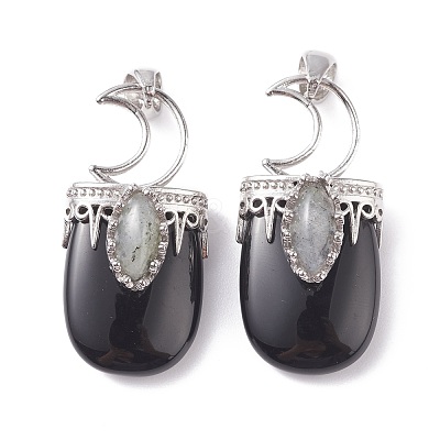 Natural Black Obsidian Pendants G-F639-09E-P-1