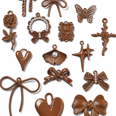 15Pcs 15 Styles Alloy Pendants FIND-FS0004-12-1
