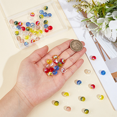 96Pcs 6 Colors AB Color Plated Glass Beads EGLA-PA0001-41-1