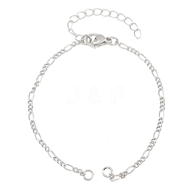 Brass Figaro Chain Bracelet Making KK-CBADBBF-06P-1