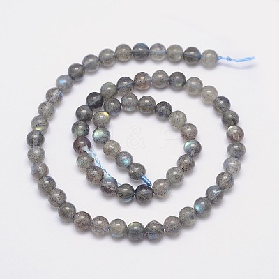 Natural Labradorite Round Bead Strands G-I156-06-6mm-1