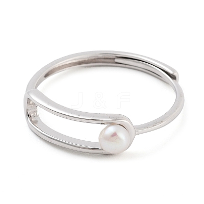 Round Natural Pearl Finger Rings STER-Z009-10P-1