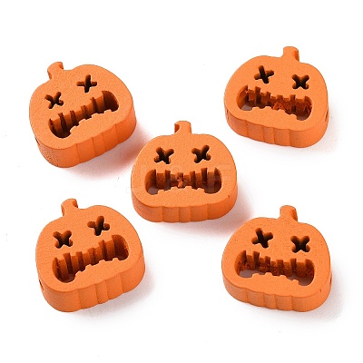 Printed Wood Beads WOOD-Z002-15B-1