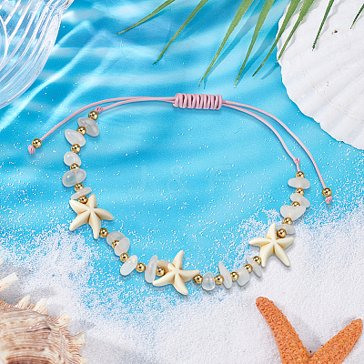 6Pcs 2 Colors Natural Gemstone Braided Bead Bracelets BJEW-GO0001-03-1