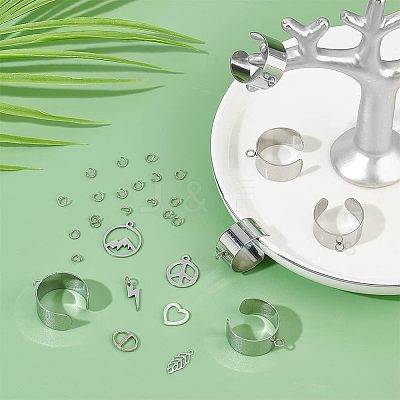 DIY Charm Cuff Ring Making Kit DIY-UN0003-69-1