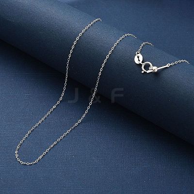925 Sterling Silver Cable Chain Adjustable Slider Necklaces for Women NJEW-U030-01S-01-1