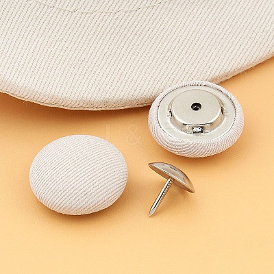 Cloth Covered Alloy Buttons BUTT-WH0035-06A-08-1