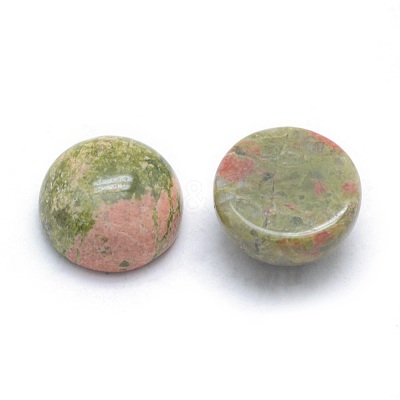 Natural Unakite Cabochons G-P393-R31-10mm-1