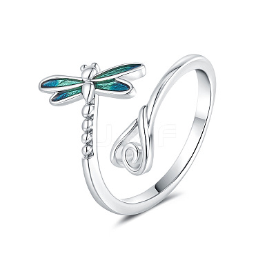 Brass Enamel Cuff Open Rings WG9C057-01-1