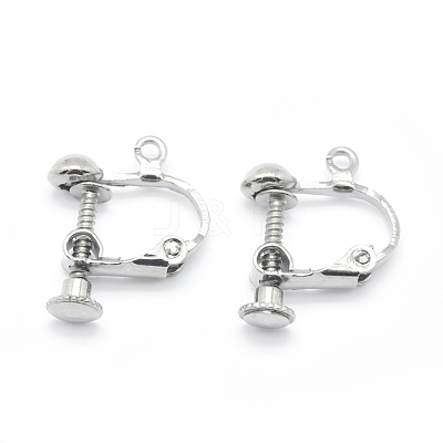 Brass Screw On Clip-on Earring Findings KK-L164-01P-1