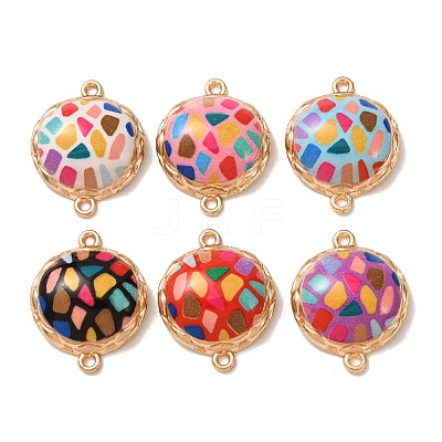Printed Alloy Enamel Connector Charms AL-CBA2638-01-1