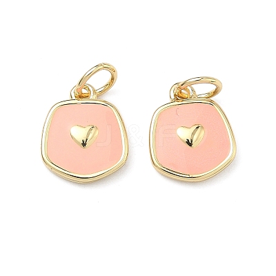 Brass Enamel Pendants KK-C251-36G-1