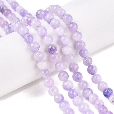 Dyed Natural White Jade Beads Strands G-T138-6mm-210-10-1