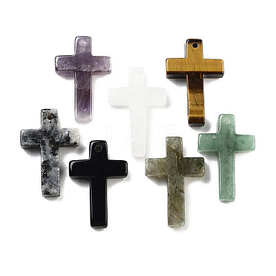 Natural Mixed Stone Pendants G-H007-09-1