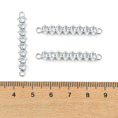 SHEGRACE Brass Pave Clear Cubic Zirconia Connector Charms XGRQ3P157-642P-1