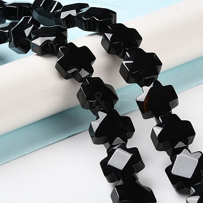 Natural Dyed & Heated Black Onyx Beads Strands G-K357-C06-01-1