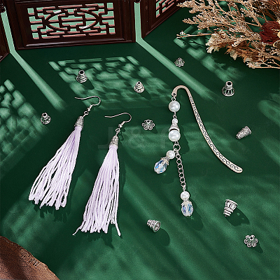 210Pcs 7 Styles Tibetan Style Alloy Bead Cap & Cone FIND-UN0015-64-1