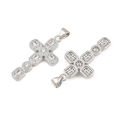 Brass Micro Pave Cubic Zirconia Pendants CU-CBADC6C-12P-04-1