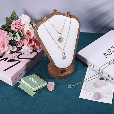 Bust Shaped Wooden Necklace Display Stands NDIS-WH0003-018D-1