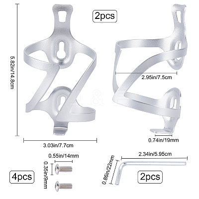 Aluminum Alloy Bicycle Drink Water Bottle Cup Holder Cage AJEW-WH0143-30A-1