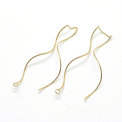 Brass Chain Stud Earring Findings KK-T032-173G-1