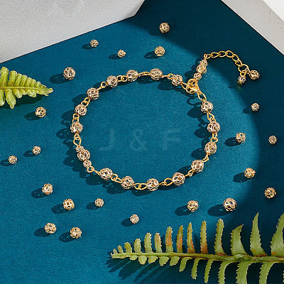 60Pcs 3 Style Long-Lasting Hollowed Plated Brass Beads KK-PH0006-81-1