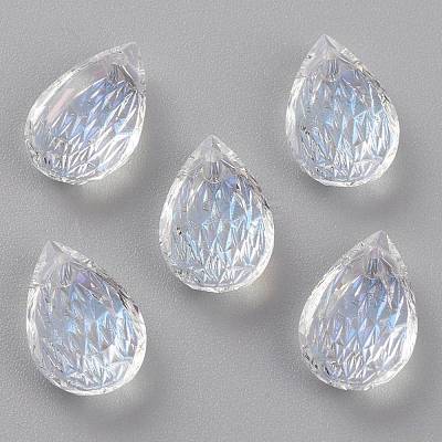 Embossed Glass Rhinestone Pendants GLAA-J101-05A-001MO-1
