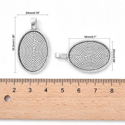 Alloy Pendant Cabochon Settings PALLOY-E436-88AS-1