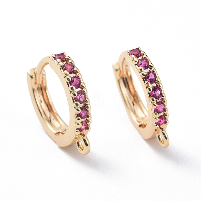 Brass Hoop Earring Findings X-KK-S345-064-1