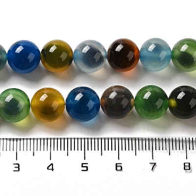 Natural Dyed & Heated Runny Agate Beads Strands G-K356-A01-03-1