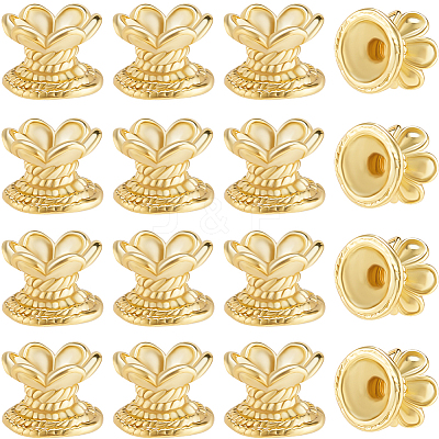 20Pcs Brass Lotus Beads KK-BBC0015-59-1