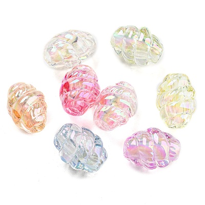 UV Plating Transparent Acrylic Beads MACR-D024-06-1